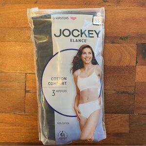 Jockey Elance all-cotton hipsters, size 5 (XS/S), black, NWT